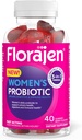 Florajen Vrouwen Probiotische Gummies - Triple-Action Prebiotic + Probiotic + Cranberry voor Digestieve, Urinaire, & Immuun Ondersteuning - Fast-Active - Vegan & Gluten-Free - 40-Count