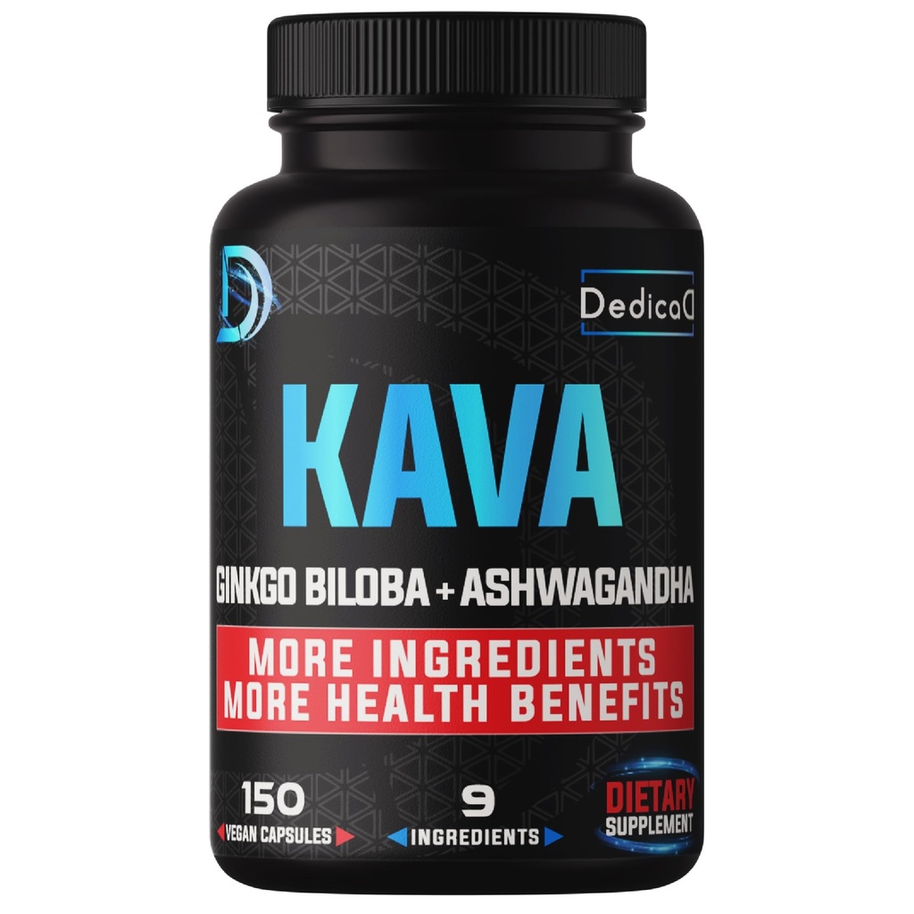 9in1 Kava Kava Capsules 5-maands levering 15:1 Extract voor slaap, geest en immuniteit ondersteuning - 9 natuurlijke kruiden Inclusief Ginkgo, Ashwagandha, Graviola, Valeriaan & Meer - 150 Vegan Capsules