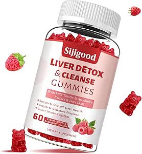 2 Pack Lever Reiniging Detox en Reparatie Gummies - Silymarin melk distel supplement met Artichoke, Dandelion en Vlierbes - Lever Ondersteuning Supplement - 120 Raspberry Flavored Gummies