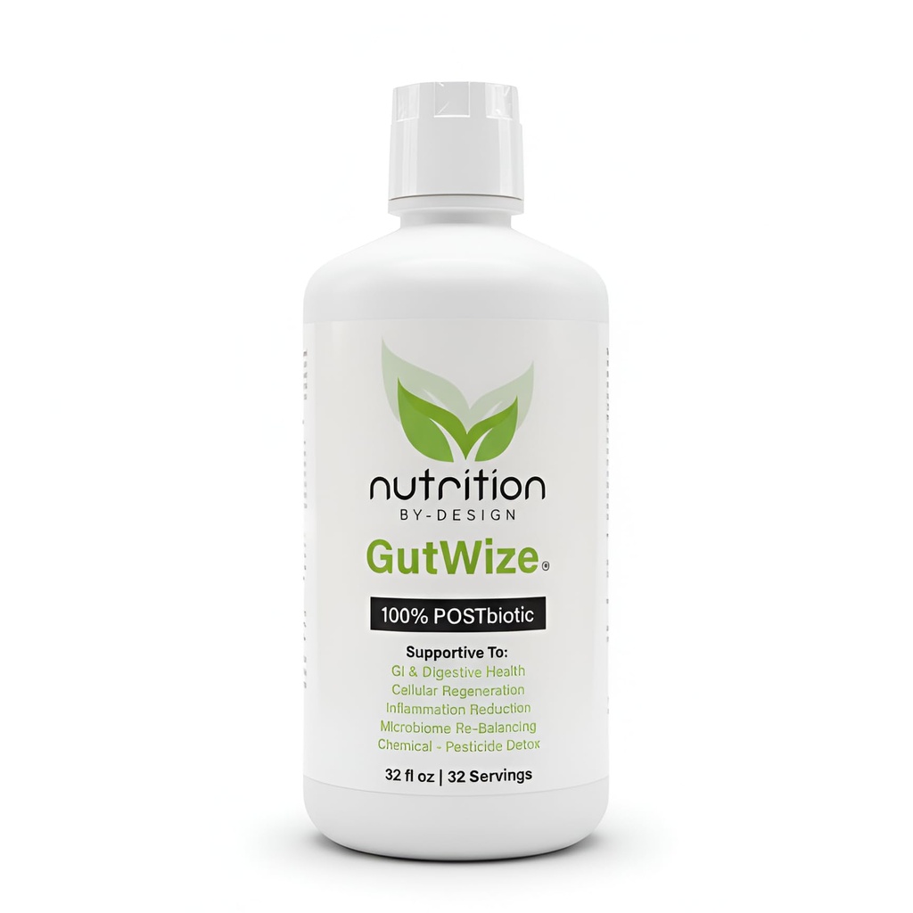 GutWize™ 100% POSTbiotic Liquid Supplement – Gut Health & Immune Support – Eases Bloating, Gas & Indigestion – Shelf-Stable – Vegan, Non-GMO, Gluten-Free – 30 Servings