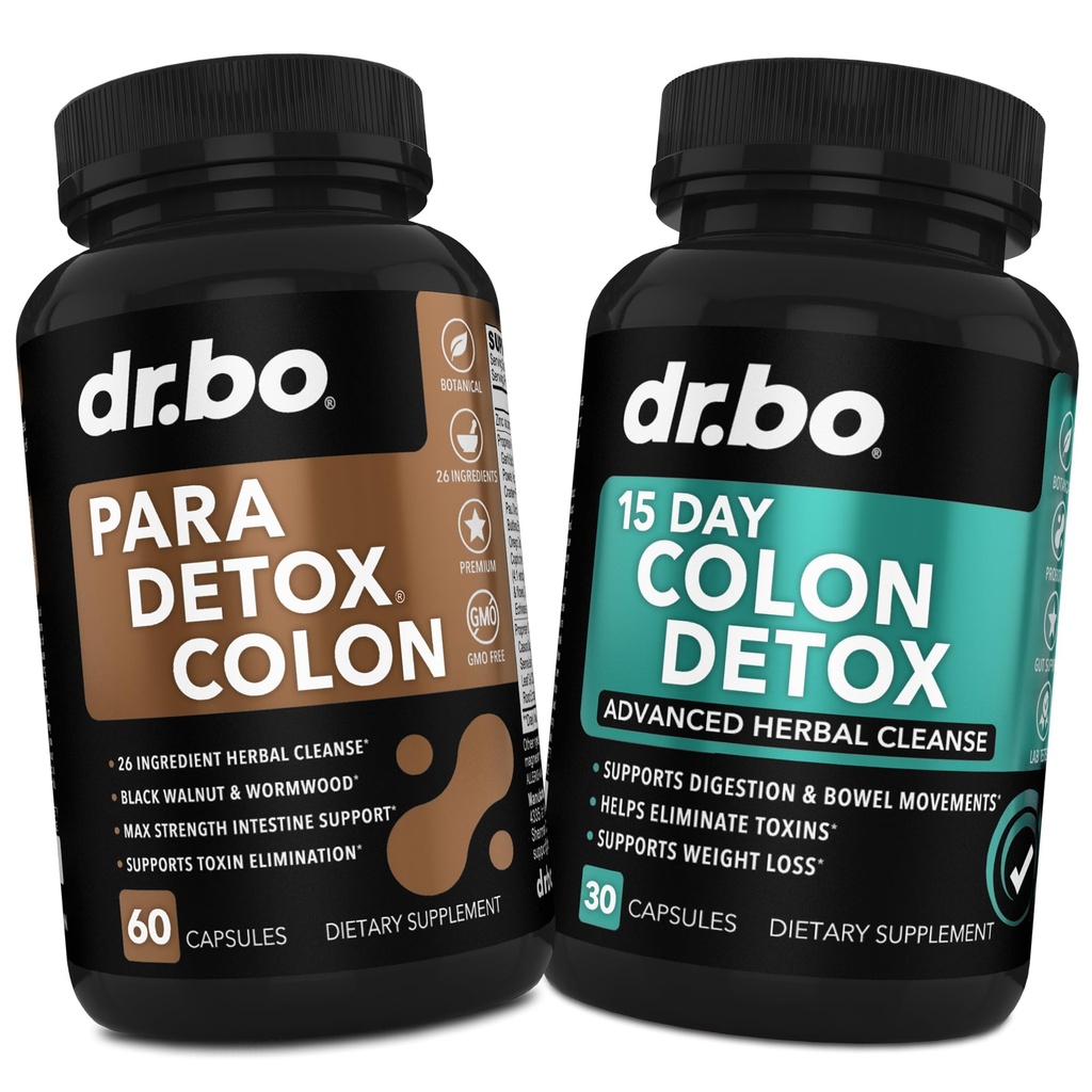 Colon Cleanser Detox & Body Detox - 15 Day Colon Cleanse Pills & Probiotic & Gut Support - Herbal Bowel Movement Supplements for Stomach Bloating Women Men Kids, Herbal Wormwood Black Walnut Clove
