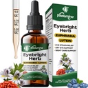 Eyebright Herbal Liquid with Organic Euphrasia, Lutein, Bilberry, Blueberry & Goji – Plant-Based Vegan Supplement for Adults – 2 fl oz