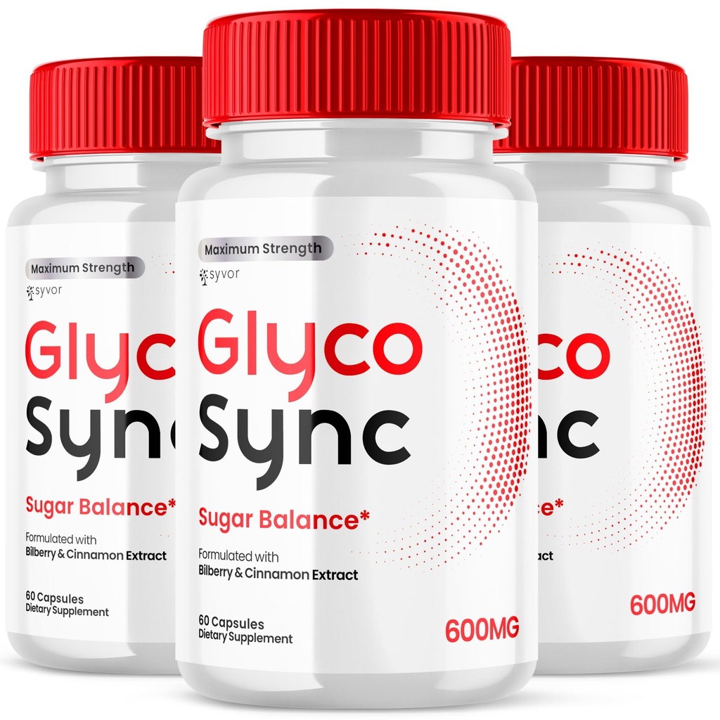 (3 Pack) Glyco Sync Capsules, Official Glyco Sync Balance Pills with All Natural Ingredients, Advanced Formula GlycoSync Joint Health and Wellness Support Max Strength for Men & Women (180 Capsules)
