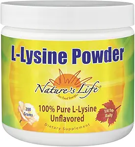 Nature's Life L-Lysine Powder Helpt Ondersteuning Gezonde Immuunfunctie 