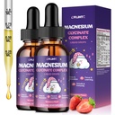 2 Pack Magnesium Glycinate Liquid for Kids - Magnesium Bisglycinate Drops with L-Theanine, Chamomile & Vitamin B6, B12, C, D3 for Sleep, Relaxation, Immune Support, Calm & Focus - 4 Fl Oz, Strawberry