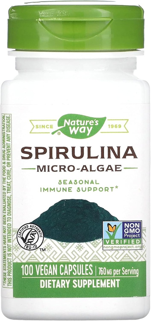 Nature's Way Spirulina Micro-Algen 380 mg 100 Veg Caps