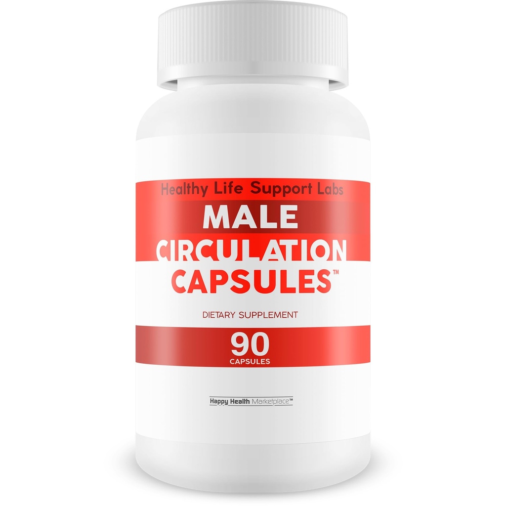Healthy Life Support Labs Bloodflow Booster - Our Best Natural Blood Circulation Supplements for Men - Vasodilator Nitric Oxide Booster Supplement for Men - Circulation and Vein Support Vitamins