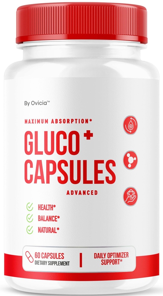 GlucoCapsules - Official GlucoCapsules Advanced Premium Formula Pills Support Maximum Strength, All Natural Ingredients Vitamins for Overall Health & Wellness, 60 Capsules for 1 Month