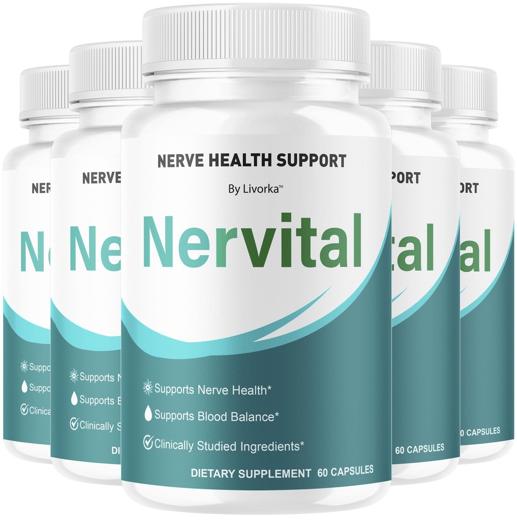 (5 Pack) Nervital Capsules - Official Advanced Premium Formula Nerve Health Support, All Natural Nervital Supplement Vitamins for Overall Health & Wellness Reviews, 300 Capsules for 5 Months