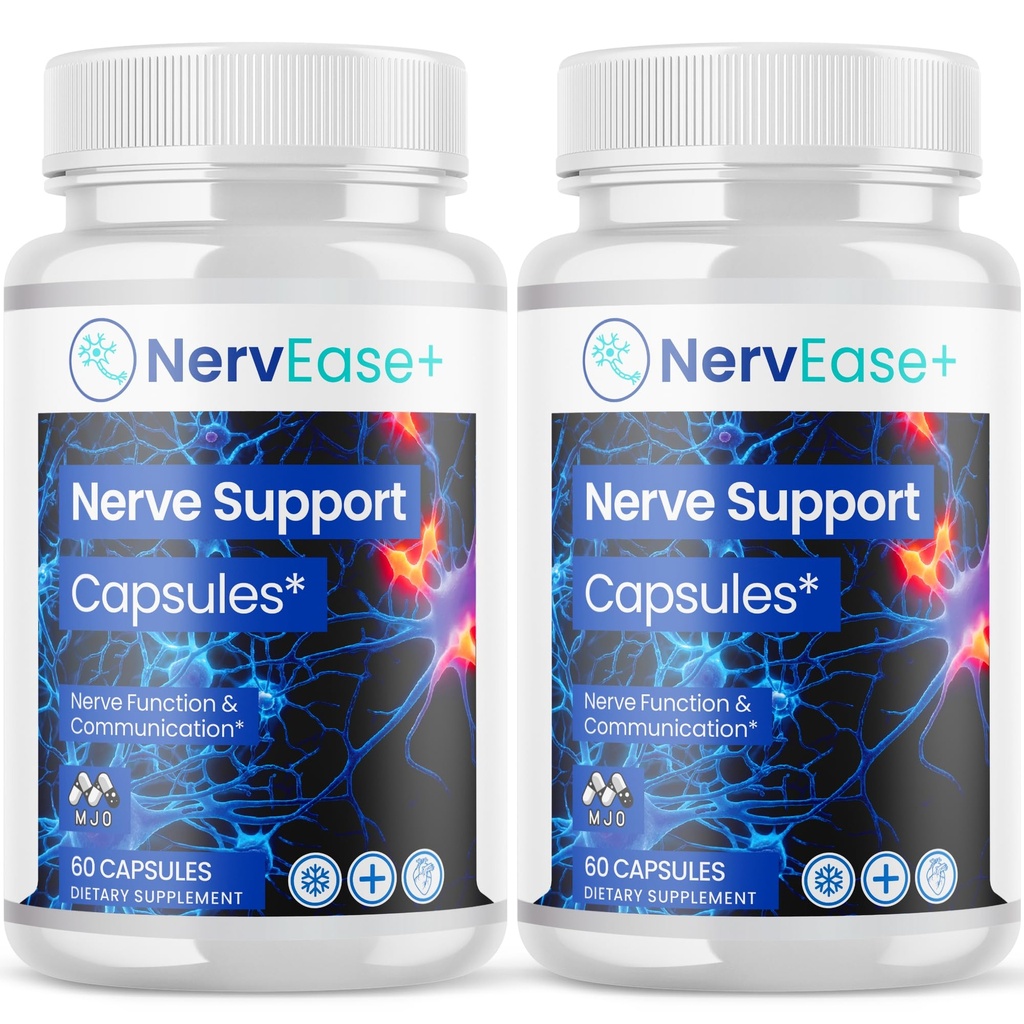 (2 Pack) Nervease Capsules, Nerv ease Pills with All Natural Ingredients, Advanced Overall Health and Wellness Premium Vitamin Supplement Formula with Max Strength Multivitamins Support (120 Capsules)