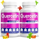 (2 verpakkingen) Quercetine Gummies by BioVitalica - Quercetine with bromelaine Vitamin C and Zink & Vlierbes + Vitamine D3-5 in 1 Immuun Ondersteuning - Zink Quercetine 750 mg for Kids and Adults