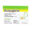 Buscapina Pain Relief Caplets, PMS, Kramps, Hoofdpijn, Opgeblazen, Terug & Gezamenlijke Pijn voor Vrouwen en Mannen Box met 24 Caplets