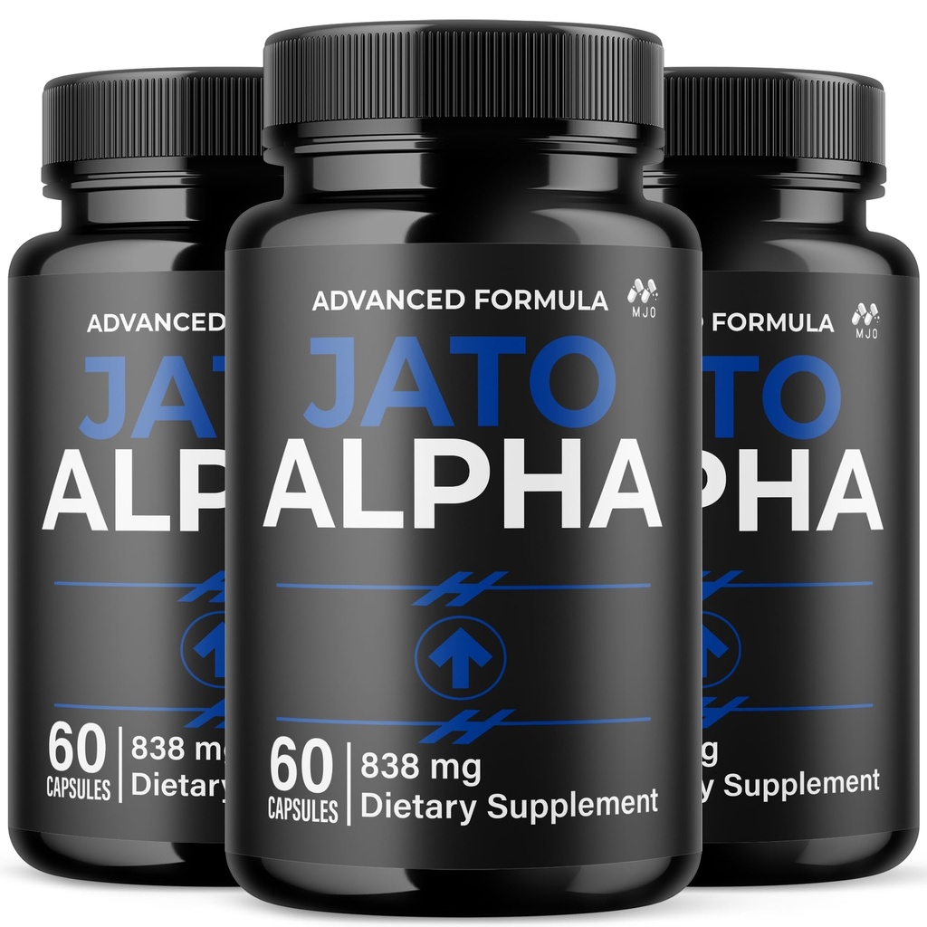 (3 Pack) Jato Alpha Capsules, Official JatoAlpha Pills for Men with All Natural Ingredients, Max Strength Supplement with Premium Vitamins Supporting Optimal Wellness & Advanced Health (180 Capsules)