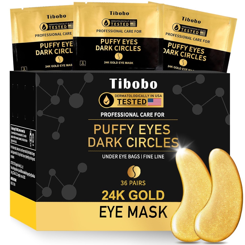 Under Eye Patches (36 Pairs) - 24K Gold Eye Maskers Verrijkt met overvloed aan collages voor donkere cirkels, puffy Eyes, rimpels - Cadeaus voor vrouwen huidverzorging - Vegan & USA Getest