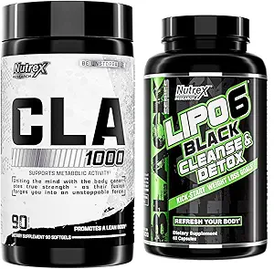 Nutrex Research CLA, 90 Zachte Gels - 1000mg Vermengd Linolzuur - en Lipo-6 Reiniging & detox voor gewichtsverlies