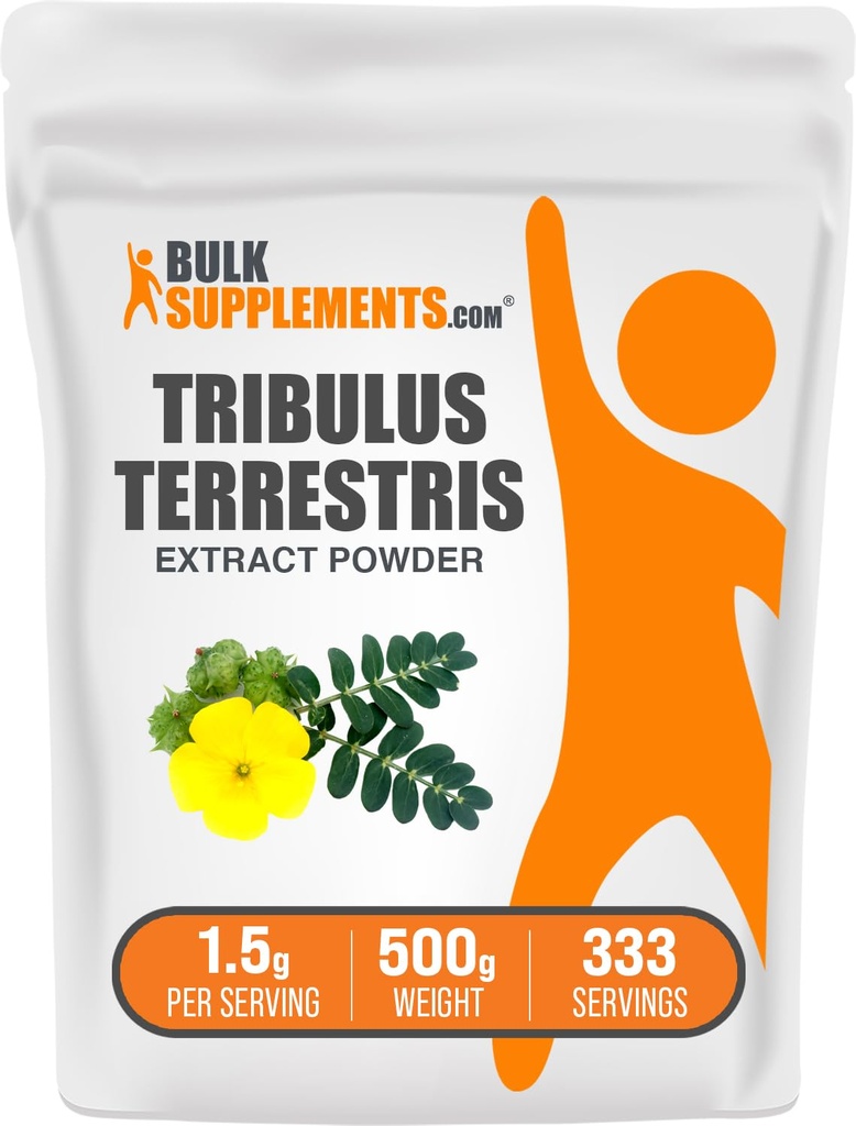BulkSupplements.com Tribulus Terrestris Extract Poeder - Tribulus Terrestris Supplementen, Kruidensupplement - Glutenvrij, 1,5g per portie, 500g (1.1 lbs) (pakket van 1)