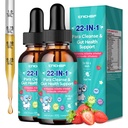 22-in-1 para Cleanse & Gut Health Drops – Advanced Liquid Supplement with Black Walnut, Wormwood, Zeolite, Chlorella & 10B Probiotics – Supports Digestive Health Detox for Kids & Adults – 4oz