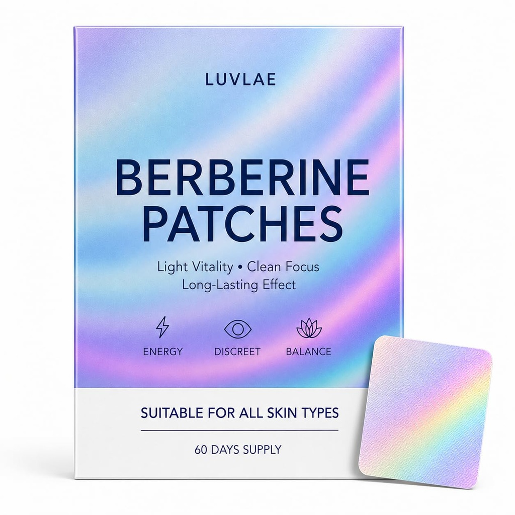 Berberine Patches for Women & Men with L-Glutamine, Garcinia Cambogia, Resveratrol, Berberine Patch for Weight Management, Metabolism & Appetite Support, 60 Days Supply