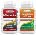 Best Naturals L-Glutamine 500 mg & Magnesium Glycinate 425 mg
