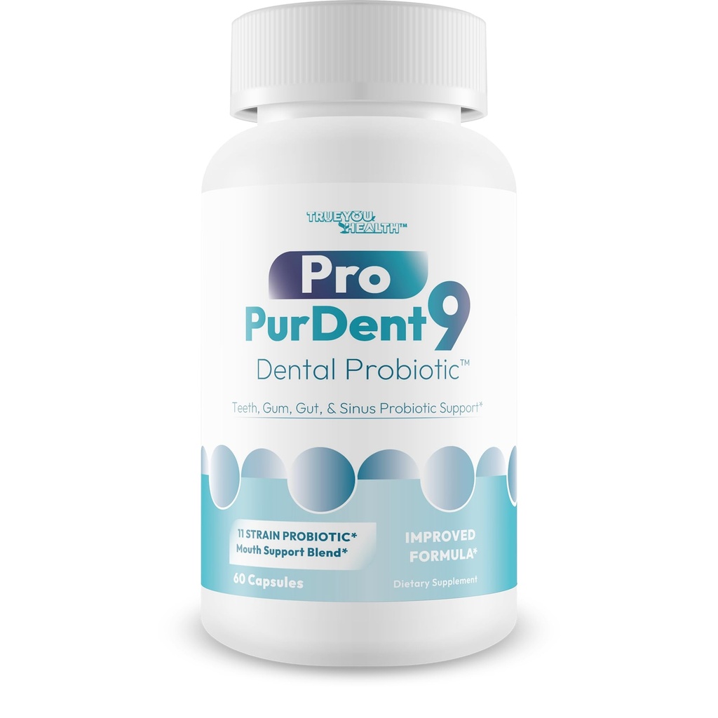 Pro PurDent9 Dental Probiotic - Our Best Dental Probiotics for Teeth and Gums - Mouth Probiotic - Boost Oral Health - Sinus Ear Nose Throat Probiotics - Teeth Supplement - Gum Health Supplements