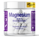 Magnesium – High Bioavailability Complex – 5-Form Magnesium Formula – Muscle & Nervous System Support – Bisglycinate, Malate & Taurate + L-Threonate – 90 Vegan Capsules