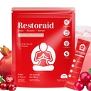 Restoraid Relaxation Drink Mix – 25 Packets | Magnesium, L-Theanine, Ashwagandha, Taurine, Glycine | Calming & Relaxing Supplement (Cranberry Pomegranate)