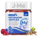 JME Gummies Sleep Aids for Adults,Magnesium Complex Gummies,60 Count | Magnesium 16 in 1 gummies with Glycinate,Ashwagandha, Citrate, Malate, L-Theanine..+D3 K2 CoQ10 Zinc, Vegan - No Added Sugar