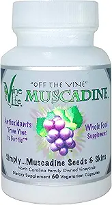 VineLife Muscadine Grape Seed & Skin 650mg - 60 Veggie Capsules - Antioxidant Superfood - 1300mg Per Serving - Natural Resveratrol