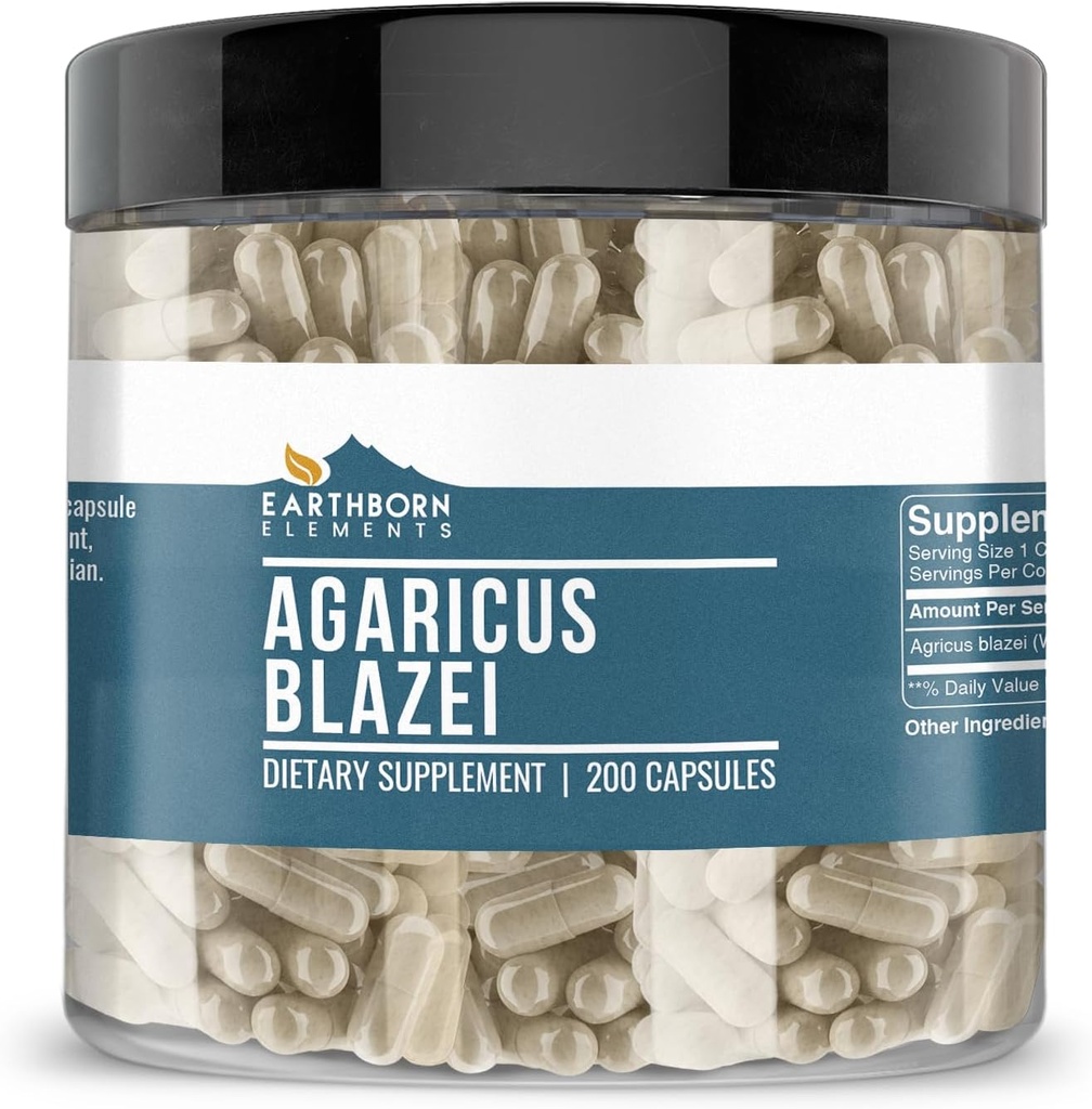 Earthborn Elements Agaricus Blazei 200 Capsules, Pure & Onverdund, Geen Additieven