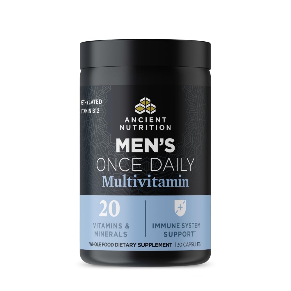 Oude voeding Multivitamine voor mannen, Oude Multi Mannen Eenmaal Dagelijks Vitamine Supplement 30 Ct, Vitamine A, Vitamine B en Vitamine K2, Fenegriek Zaad, Ondersteunt Immune System, Paleo en Keto vriendelijk