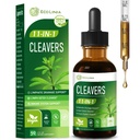 Cleavers Herb Extract Organic Drops for Lymphatic Drainage, 11-in-1 Herbal Blend Liquid for Lymph Detox Cleanse with Milk Thistle Dandelion, Immune Support w/Elderberry Reishi.2 oz