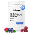Brava Creatine Gummies | 5g Lab-Verified Creatine Monohydrate Gummies for Men & Women | Every Batch Third-Party Tested | Vegan, Gluten-Free | Blue Raspberry (150 Gummies)