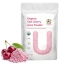UNLEASH'D ORGANIC Organic Tart Cherry Juice Powder 16 oz – 100% Pure Natural Superfood, Rich in Antioxidants & Vitamins