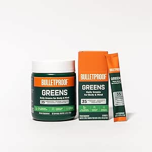 Bulletproof Greens, 8,4 Ounces, Daily Greens Powder for Daily Wellness, 35 Superfoods, en 15 Count Greens Packets Bundle