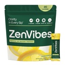 ZenVibes Calm & Cortisol Support Supplement – Magnesium, L-Theanine, Alpha GPC, L-Taurine & Vitamin D3 – Nootropic Drink Mix for Stress, Focus & Relaxation – Sugar-Free, Non-GMO Stick