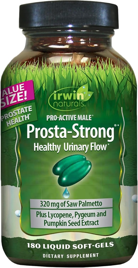 Irwin Naturals Prosta-Strong - 180 Softgels - Prostate Health Support with Saw Palmetto, Lycopene & Pumpkin Seed - Supports Urinary Flow