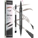 9708 2-Tip dubbele wenkbrauwpen, 2-in-1, met wenkbrauwborstel. Waterdicht en Sweat Proof,Precise Liquid Brow, 5 Shades, Long-Lasting (3# Dark Brown)