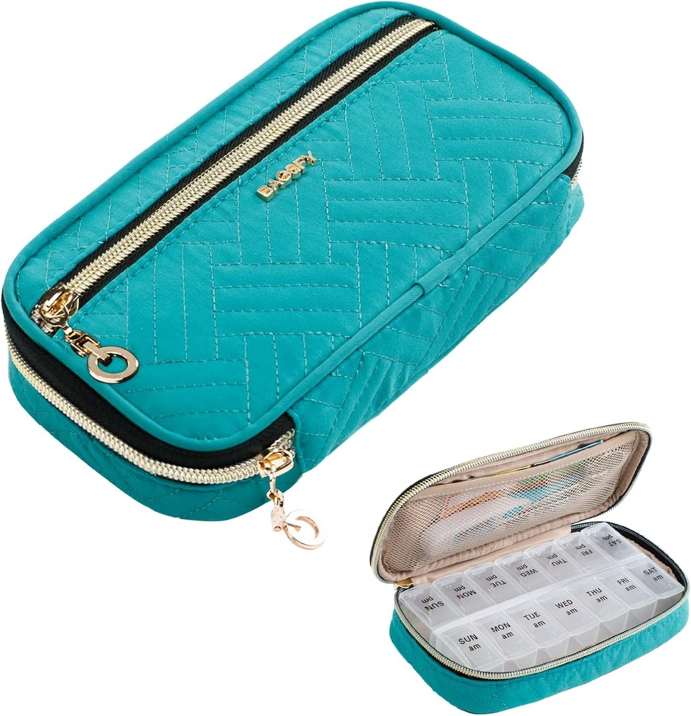 BAGSFY Pill Organizer Case 2 keer een dag-wekelijkse medicijn Organisator Travel Pill Box met verwijderbare 7 dagen geneeskunde geval Container voor visolie, vitamine, supplement