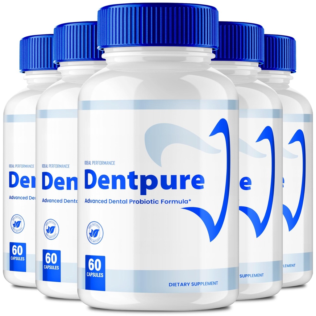 Dentpure Oral Probiotics for Teeth and Gums Capsules, Dentpure Supplement Pills - Maximum Strength, Advanced All Natural Probiotics for Fresh Breath Dental Wellness, Dent Pure Reviews (5 Pack)