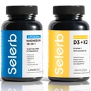 Selerb Liposomal 18 in 1 Magnesium Complex for Women and Men & Vitamin D3 K2 with Virgin Coconut Oil