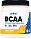 Nutricost BCAA Powder (Orange Mango, 60 porties) - 2:1:1 Optimale verhouding, Glutenvrij, niet-GMO, vegetarisch