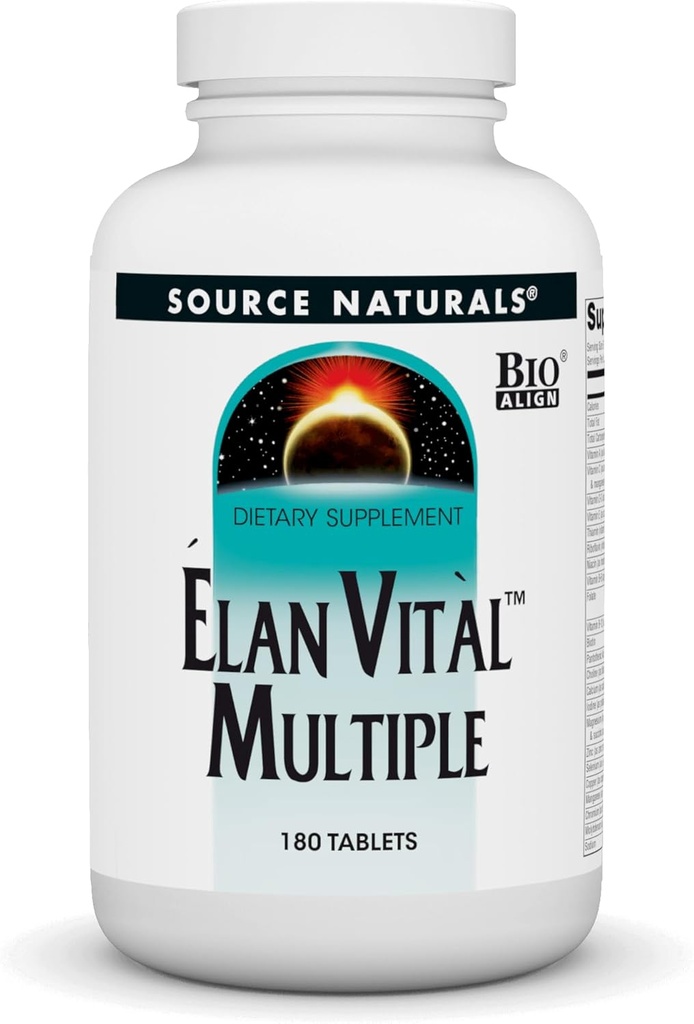 Bron Naturals Elan Vital Multiple - Ondersteunt hersenen, hart, lever, immuun, energie Boost - 180 tabletten