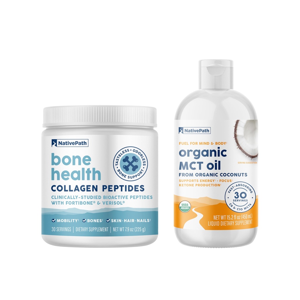 NativePath Bone Health Collagen and MCT Oil Bundle