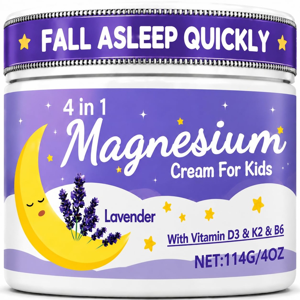 Magnesium Lotion for Kids - Magnesium Lotion for Babies - Calm & Gentle, Helps Sleep - Soothes, Calms & Relaxes - Melatonin Free - 4 oz