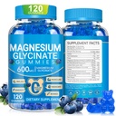 Magnesium Glycinate Gummies 600mg, Chewable Sugar Free Potassium Magnesium Gummies with Manganese Glycinate, Vitamin D, B6, and CoQ10 for Calm Support & Sleep for Adults, 60 Days Supply