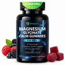Magnesium Glycinate Gummies 200mg for Men, Stress Support & Relaxation, L-Theanine & Ashwagandha, Sugar Free Calm Magnesium Gummies, Supports Sleep & Muscle, Mixed Berry, 60 Count (Pack of 1)