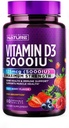 Gebouwd door de natuur Kauwbare vitamine D3 5000 IE - Vitamine D Supplement Kauwt suikervrij en natuurlijke Berry smaak - 60 tabletten