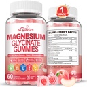 Magnesium Glycinate Gummies, 421mg Magnesium Complex with L-Threonate, Vitamin D3, Zinc, CoQ10, L-Theanine | Sugar-Free, Relaxation & Sleep Support for Kids & Adults, 60 Count, Peach Flavor