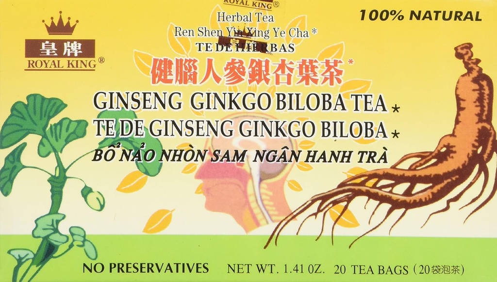 Koninklijke koning Ginseng Ginkgo Biloba thee (20 tassen)