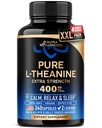 L Theanine 400 mg | L-Theanine Stress Relief | Extra Strength Supplement | Lab Tested | Relaxation, Sleep & Calm Support | For Men & Women | Plant Based, Non-GMO & Gluten-Free | 240 Vegan Capsules